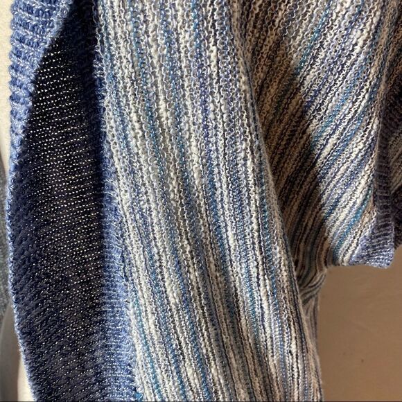 Lucky Brand XS Marled Blue Knit Short Sleeve Cardigan Sweater - Picture 6 of 10